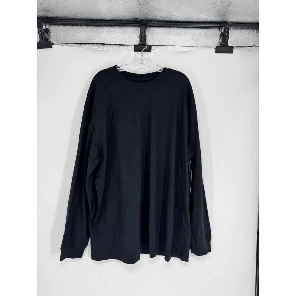 SKIMS Heavyweight Cotton Long Sleeve T Shirt Obsidian Black Mens XL Crewneck